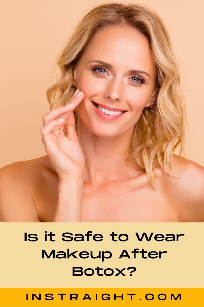 lady touching her face after a botox